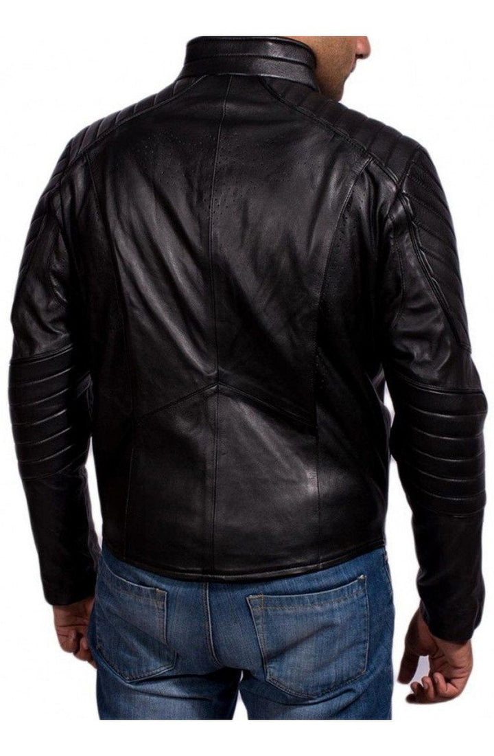 Black Wayne Batman Begins Stylish Leather Jacket for men in uk