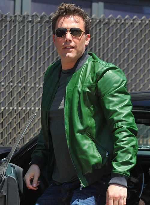 Fashionable leather jacket worn by Ben Affleck in UK market