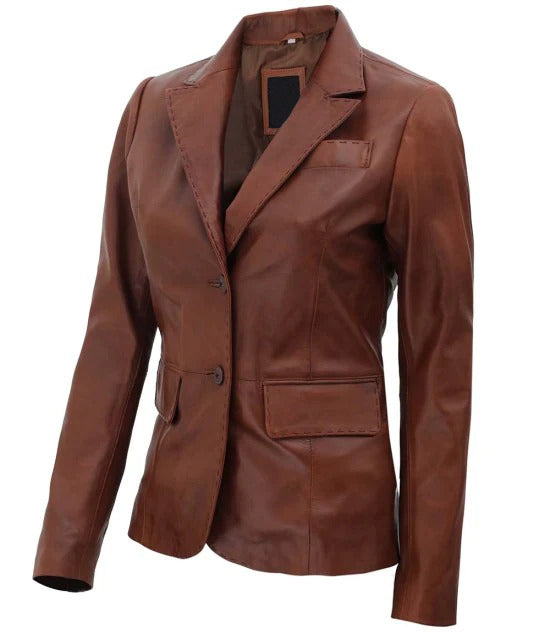 Brown Leather jacket for women