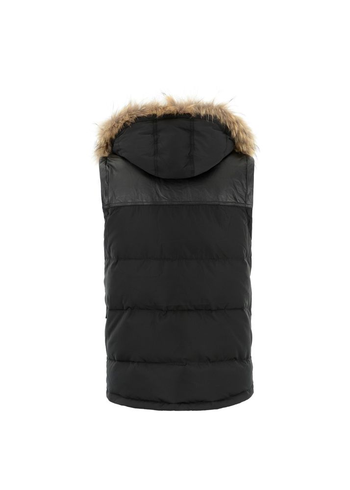 Black Hood in fur  jacket for men in USA