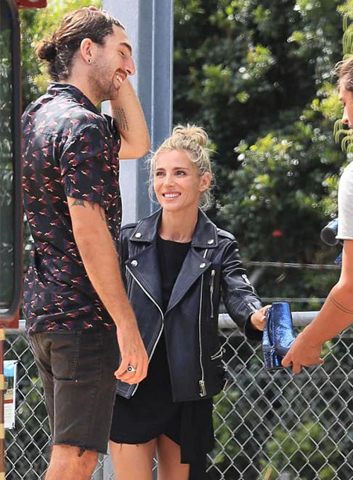 The stylish leather jacket complements Elsa Pataky's bold and confident style in German market