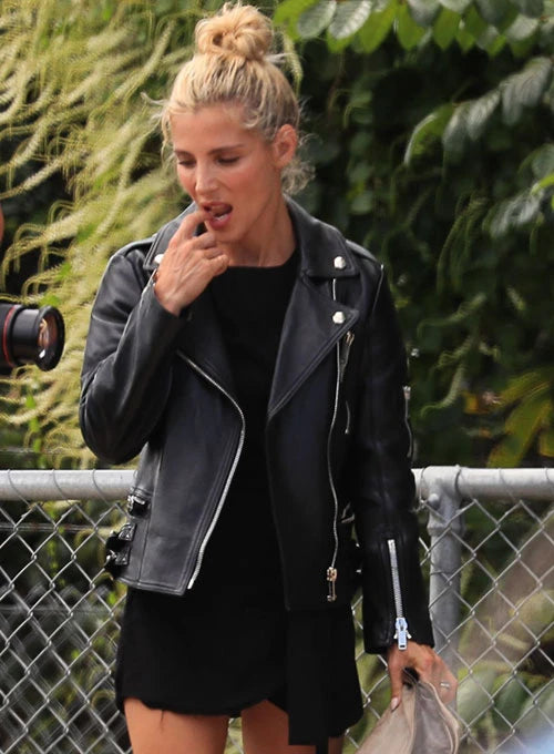 Elsa Pataky exudes cool and casual vibes in a leather jacket in USA market
