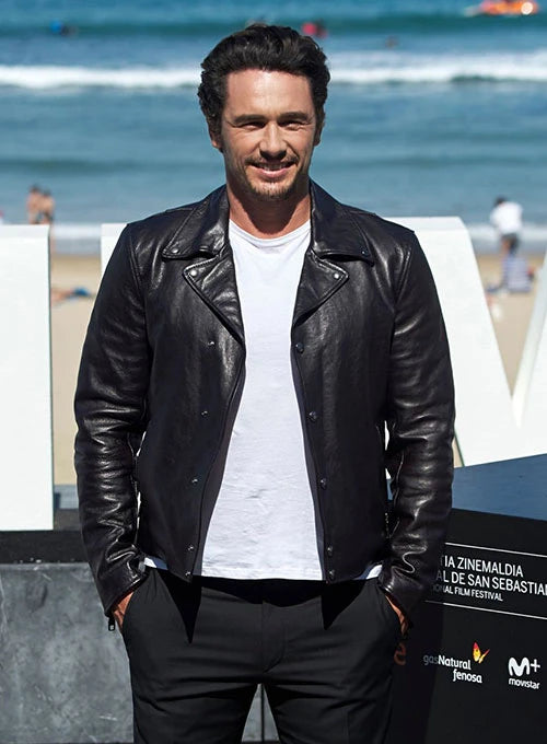 JAMES FRANCO LEATHER JACKET MEN CELEBRITY JACKET