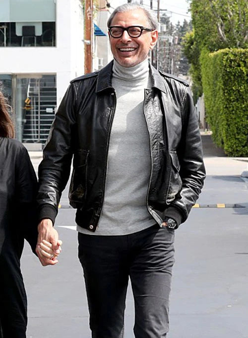 JEFF GOLDBLUM LEATHER JACKET  | MEN CELEBRITY JACKET