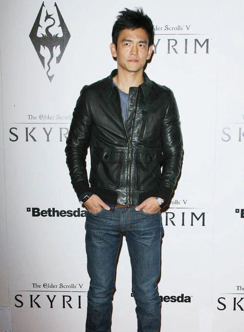 Actor John Cho dons a sleek leather jacket in UK markwt