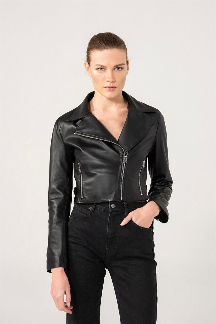 Stylish black Leather jacket for women in USA