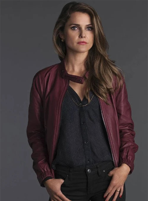 Keri Russell's chic and edgy leather jacket from The Americans