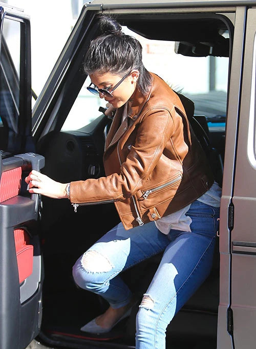 Kylie Jenner Brown Leather Jacket