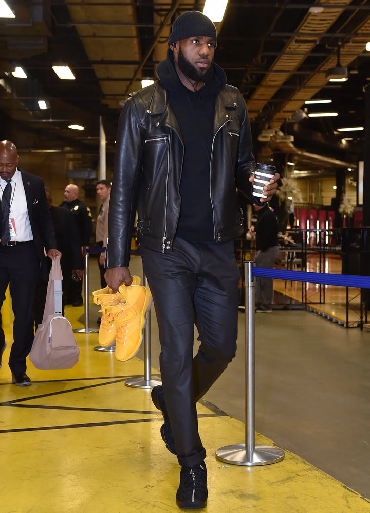 LeBron James black leather jacket