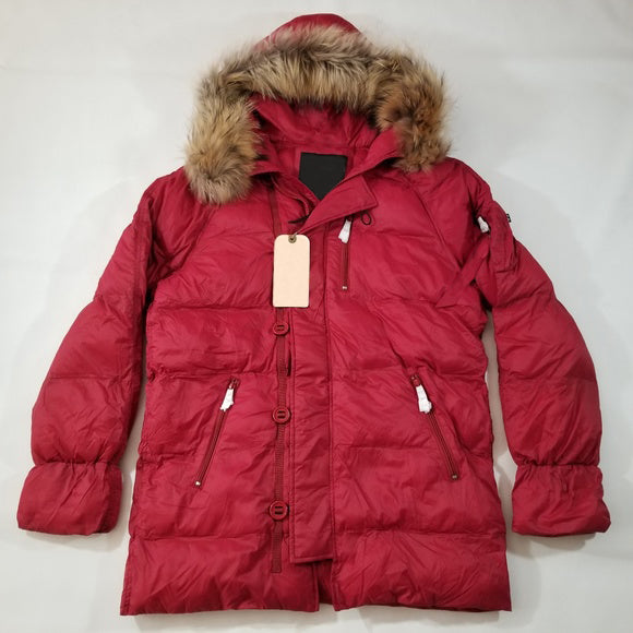 Red puffer jacket for women