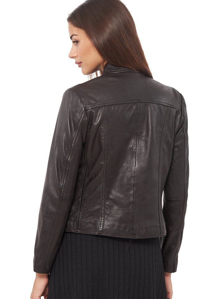 Black Front Pocket Bomber Leather jacket