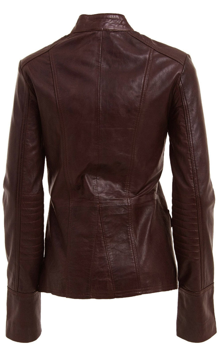Original Cow leather brown jacket for women in USA