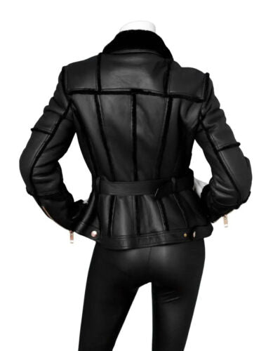 Women leather jacket Biker sheep leather