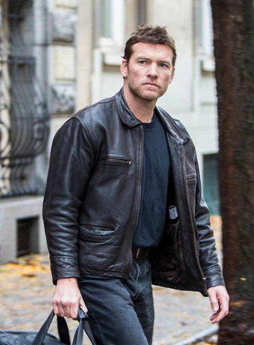 SAM WORTHINGTON KIDNAPPING MR HEINEKEN LEATHER JACKET MEN CELEBRITY JACKET