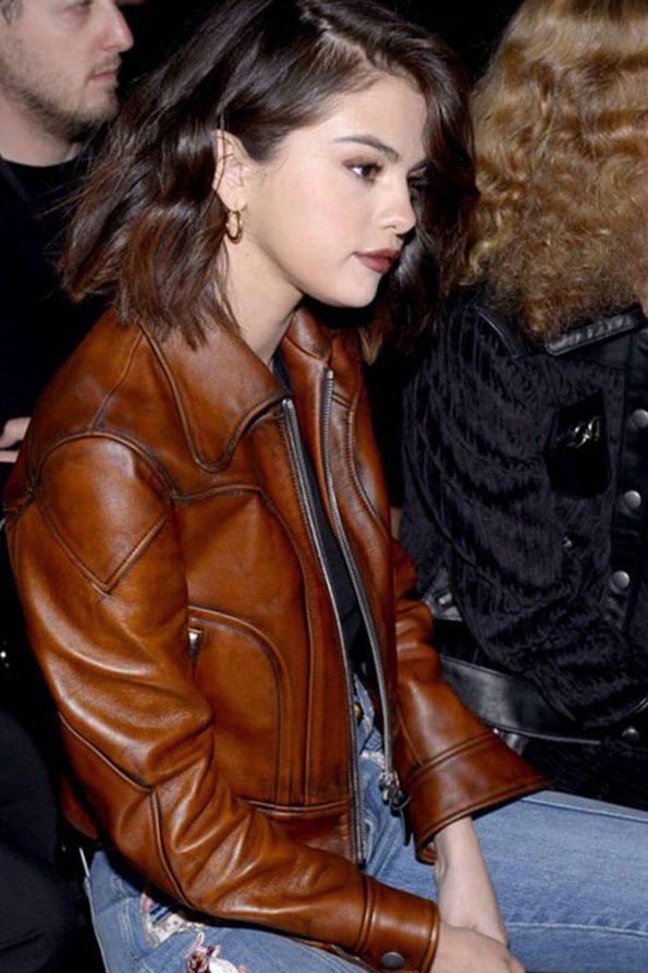 Elegant Selena Gomez Leather Jacket