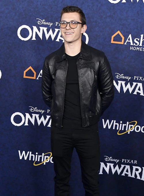 TOM HOLLAND LEATHER JACKET | MEN CELEBRITY JACKET