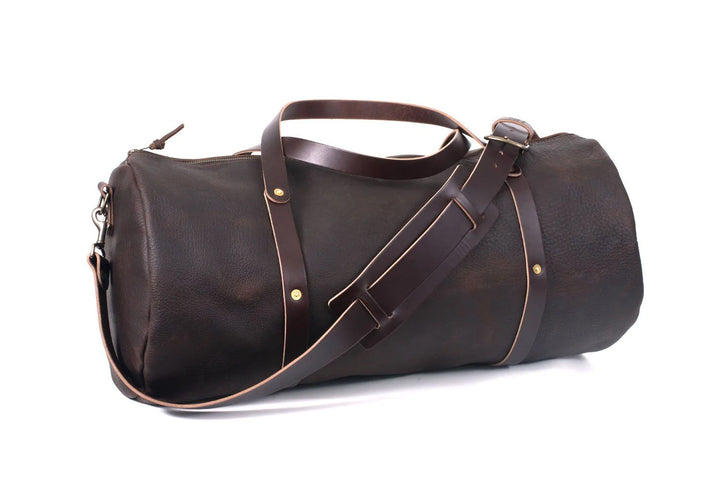 Dark brown leather bag for men