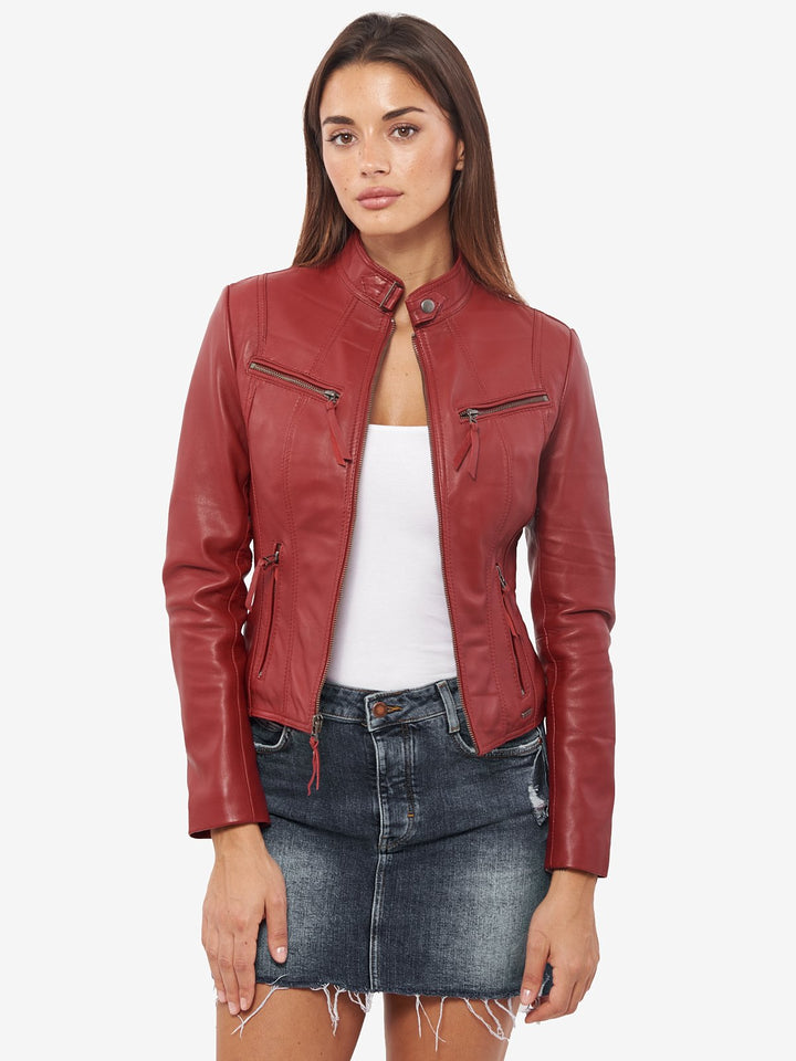 Red Bomber jacket for women in USA